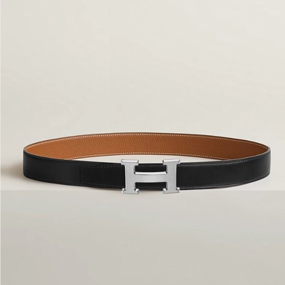 Brand New - Hermes H Belt Buckle & Reversible Leather Strap 32 mm - Picture 1 of 11